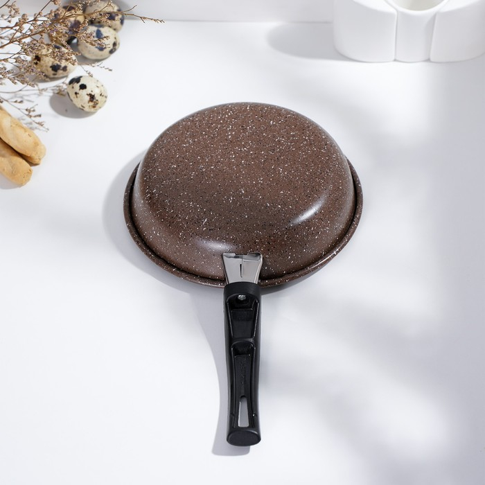 Сковорода Rock, d=17 см, пластиковая ручка, антипригарное покрытие, цвет коричневый Сковорода Rock, d=17 см, пластиковая ручка, антипригарное покрытие, цвет коричневый