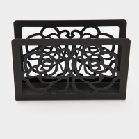 Салфетница Доляна &laquo;Цветы&raquo;, 15&times;4&times;10 см, цвет чёрный