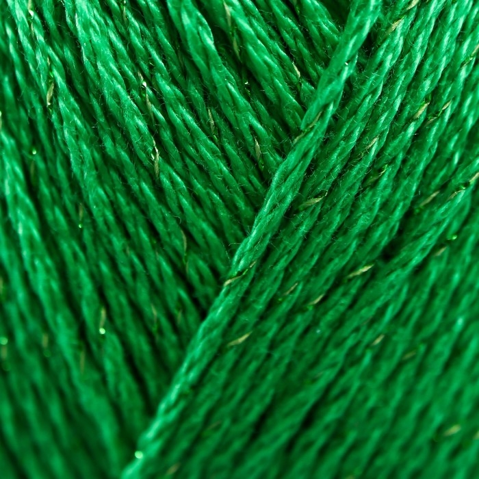 Пряжа "Блестящее лето" 95% мерсериз.хлопок, 5% метанит 380м/100гр (480-Яр.зелень)