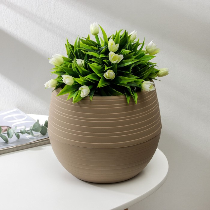 Горшок &laquo;Дуэт&raquo;, 2,5 л , цвет кофе с молоком