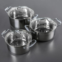 Набор кастрюль &laquo;Ника&raquo;, 3 предмета: 2,2 л, 3,2 л, 4,2 л, капсульное дно, индукция