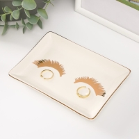 Сувенир керамика подставка под кольца "Ресницы" 14х9х1,6 см Сувенир керамика подставка под кольца "Ресницы" 14х9х1,6 см