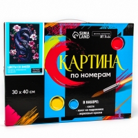 Картина по номерам на холсте с подрамником на новый год &laquo;Змея и цветы&raquo;, 30 х 40 см, символ года 2025, новогодний набор для творчества