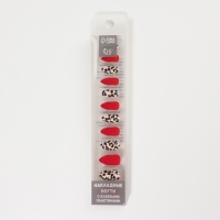 Накладные ногти &laquo;Лео&raquo;, 12 шт, с клеевыми пластинами, форма миндаль, красные, бежевые