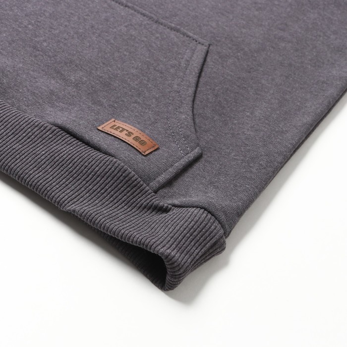 Толстовка детская, цвет тёмно-серый меланж, рост 140 см