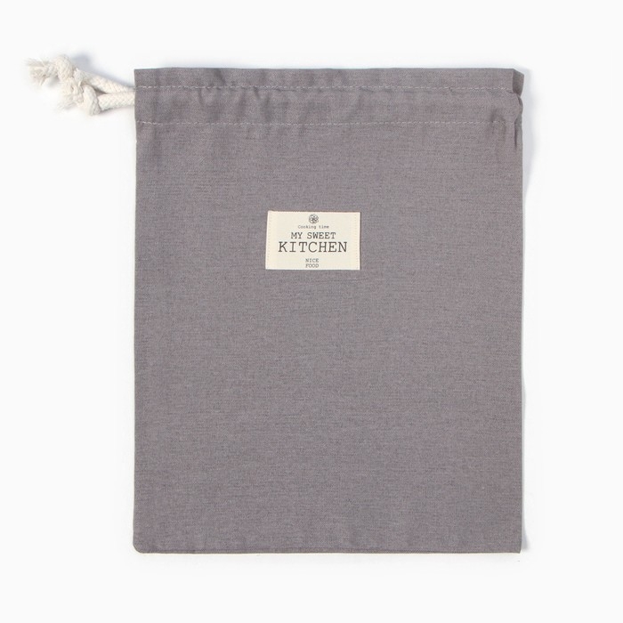 Мешочек текстильный Этель ECO, цв. серый, 27х34 см, 70% хл, 30% лён, 190 г/м2