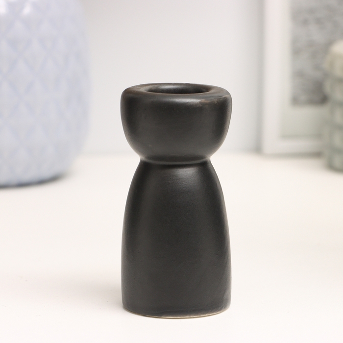 Подсвечник Подсвечник "Лунд" черный глянец, 4х4х8см