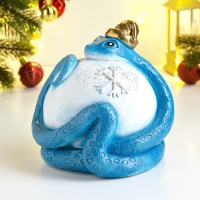 Новый год. Символ 2025. Копилка "Змея с шаром" 16х16х15см, синяя Новый год. Символ 2025. Копилка "Змея с шаром" 16х16х15см, синяя