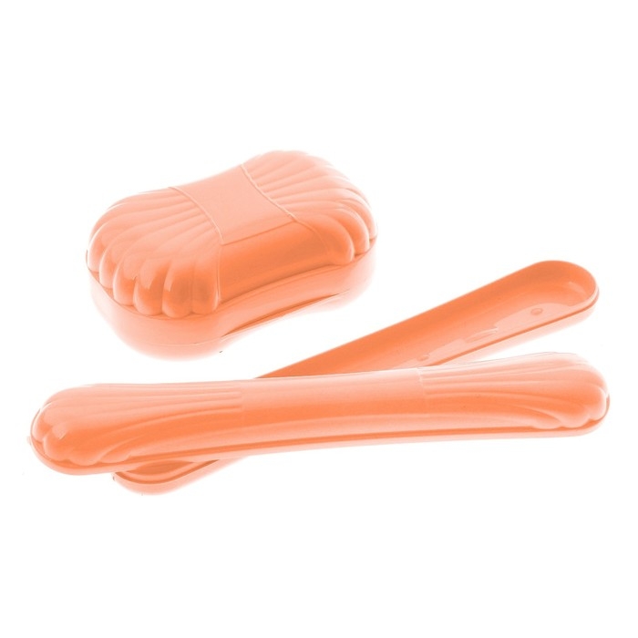 Набор &laquo;Дорожный&raquo;, 2 предмета: мыльница, футляр для зубной щетки, цвета МИКС