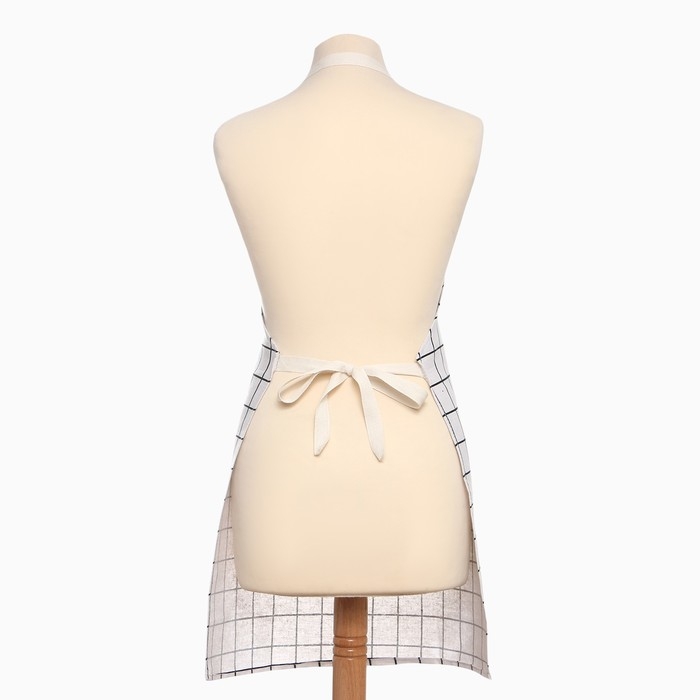 Фартук Экономь и Я Клетка.цвет светло-серый 56*70&plusmn;4см, 100% хл, рогожка