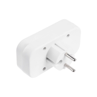 Разветвитель, 2 розетки, 10А, без з/к, 220 В, белый Разветвитель, 2 розетки, 10А, без з/к, 220 В, белый