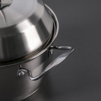 Набор кастрюль из нержавеющей стали &laquo;Тиссен&raquo;, 5 предметов: 1,8 л, 2,5 л, 3,5 л, 4,5 л, 6 л, d=18/20/22/24/26 см, металлические крышки