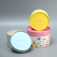 Набор шляпных коробок 3 в 1, упаковка подарочная, &laquo;Акварель&raquo;, 16 х 10, 14 х 9, 13 х 8.5 см