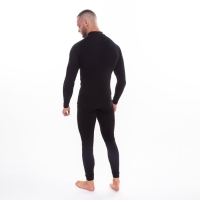 Термобельё мужское НАЧЁС (фуфайка, кальсоны) принт волк, цвет чёрный, размер 54