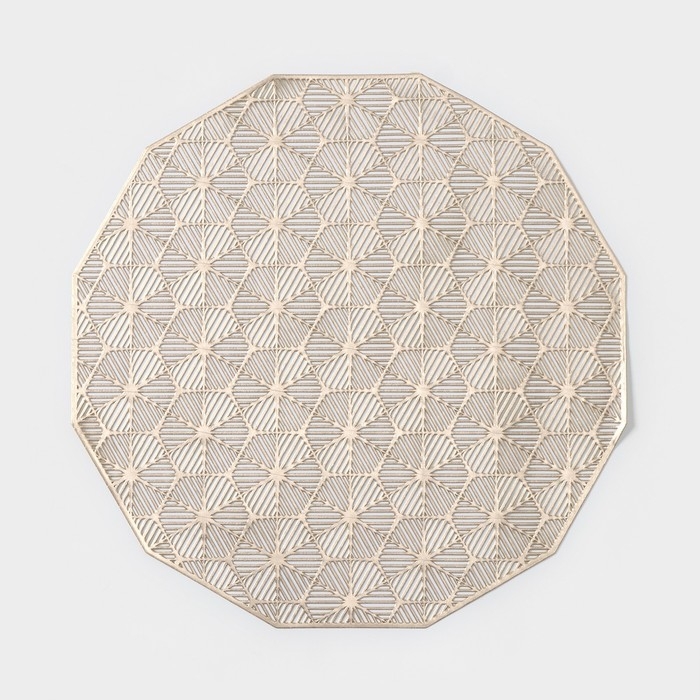 Салфетки сервировочные на стол Доляна &laquo;Гипноз&raquo;, 4 шт, d=38 см, цвет золотой
