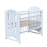 Кровать детская BONNE колесо-качалка (белый) (1200х600) Кровать детская BONNE колесо-качалка (белый) (1200х600)