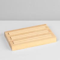 Подставка под кольца, 3 полосы, дерево,15&times;10&times;2, см цвет белый