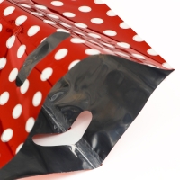 Набор подарочных пакетов, металлизированныей, "Горох" красный 17х25 см , 20 микрон 10 шт набор Набор подарочных пакетов, металлизированныей, "Горох" красный 17х25 см , 20 микрон 10 шт набор