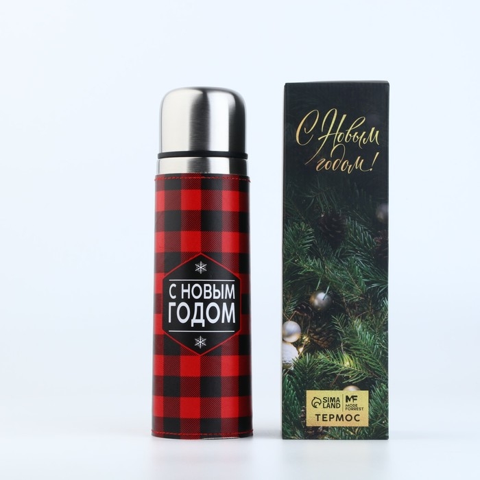 Термос в кожзаме "С Новым Годом", 500 мл