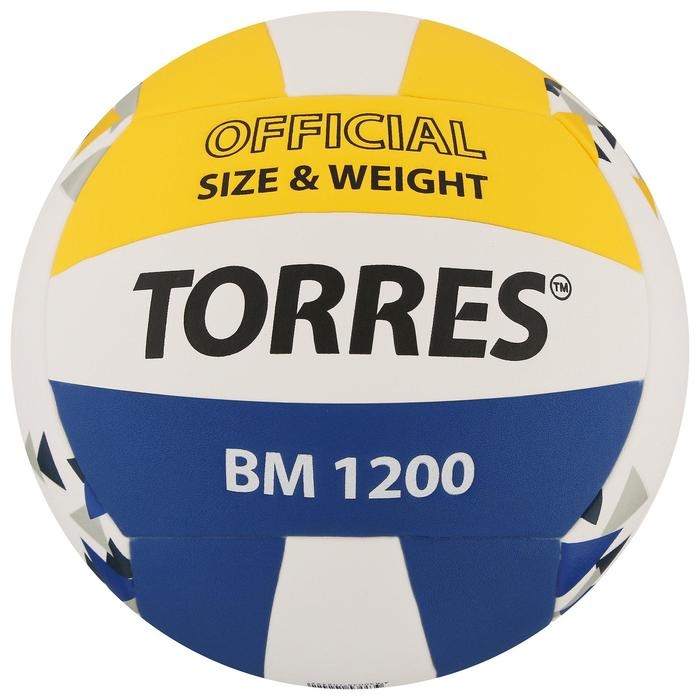 Волейбольный мяч TORRES BM1200, V42035, клееный, 18 панелей, р. 5, microfiber PU Волейбольный мяч TORRES BM1200, V42035, клееный, 18 панелей, р. 5, microfiber PU