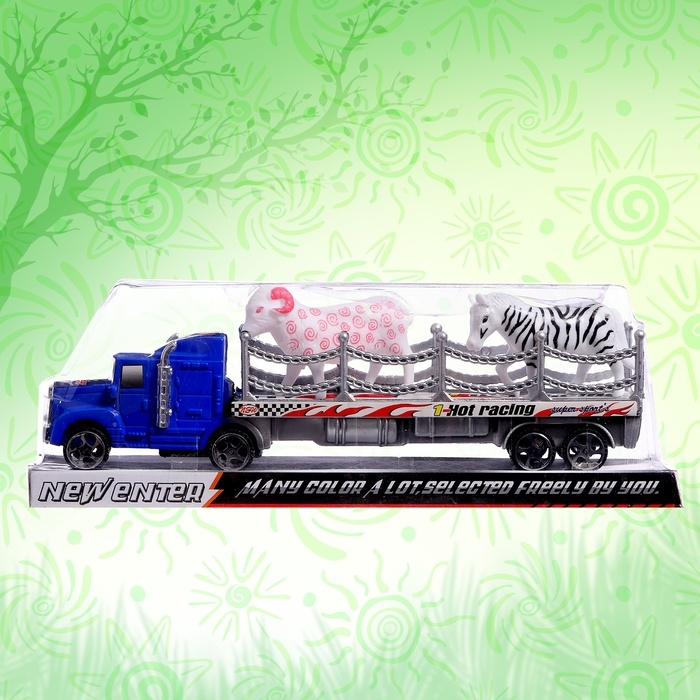 Грузовик инерционный «Зооперевозчик», 2 фигурки животных, МИКС Грузовик инерционный «Зооперевозчик», 2 фигурки животных, МИКС