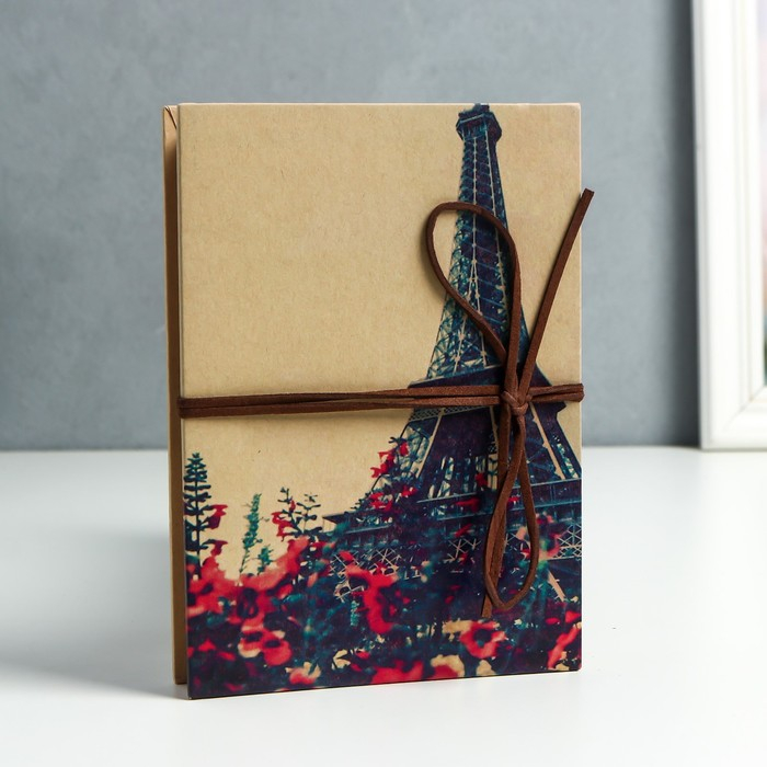 Фотоальбом гармошка 20 складок 38 сторон Фотоальбом гармошка 20 складок 38 сторон "Маки и Эйфелева башня" с уголками 17,5х12,5 см