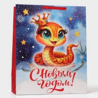 Новый год. Пакет ламинированный вертикальный "Змейка-принцесса", XL 40 &times; 49 &times; 19 см.