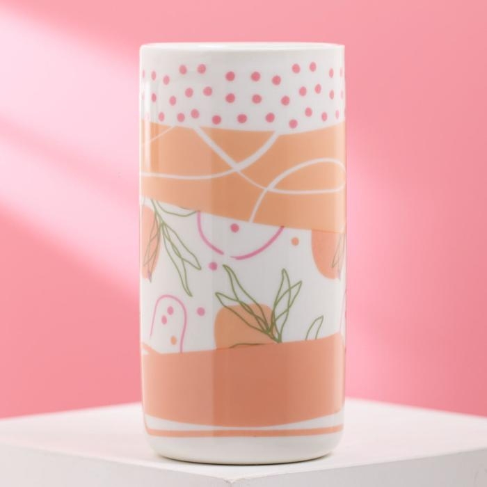 Стакан керамический &laquo;Узоры&raquo;, 250 мл, цвет белый