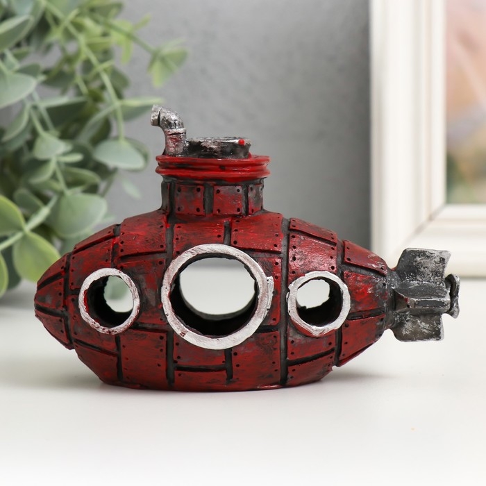 Фигурка для флорариума полистоун Фигурка для флорариума полистоун "Подводная лодка" МИКС 14х7х9 см