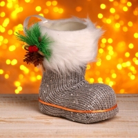 Конфетница &laquo;Сапожок&raquo;, с еловой веткой, цвета МИКС