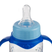 Бутылочка для кормления &laquo;Моя первая бутылочка&raquo;, классическое горло, с ручками, 250 мл., от 0 мес., цвет синий
