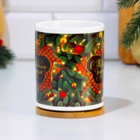 Кружка новогодняя, сублимация "С Новым Годом!" еловые ветки, 320 мл Кружка новогодняя, сублимация "С Новым Годом!" еловые ветки, 320 мл