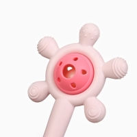 Прорезыватель силиконовый с погремушкой &laquo;Малыш&raquo;, цвет розовый, Крошка Я