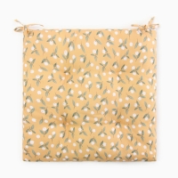 Сидушка на стул Этель "Цветы" цв.желтый, 40х40 см, 100% п/э Сидушка на стул Этель "Цветы" цв.желтый, 40х40 см, 100% п/э