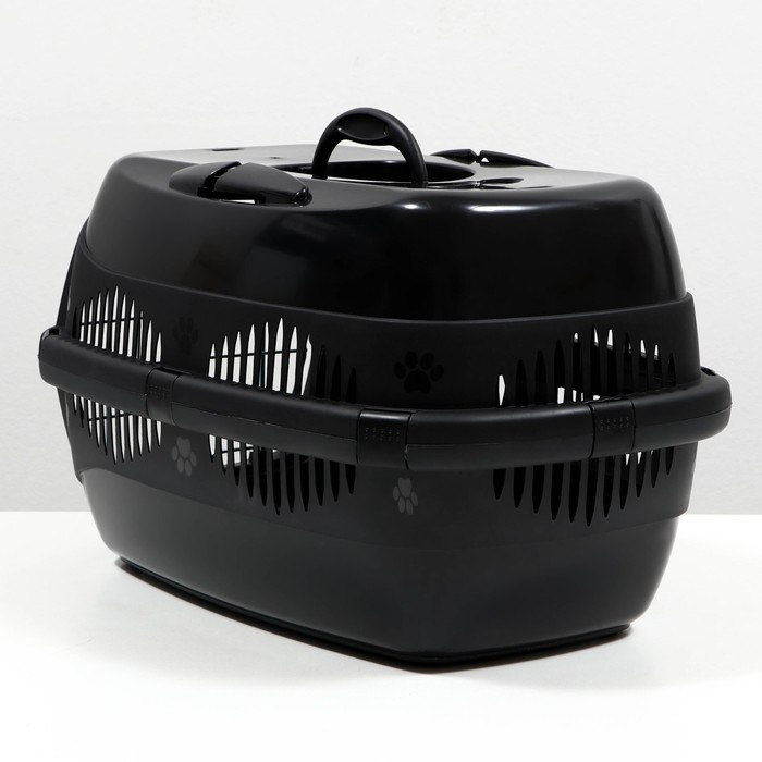 Переноска для животных до 12 кг Переноска для животных до 12 кг "Пижон" 49х33х32см, металлическая дверь, черная