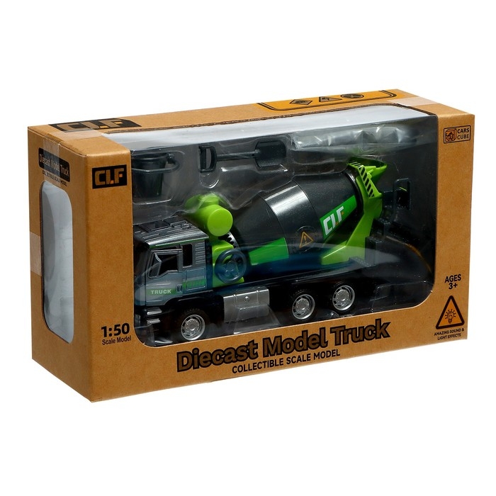 Грузовик металлический «Бетон», инерция, свет и звук, подвижные детали Грузовик металлический «Бетон», инерция, свет и звук, подвижные детали