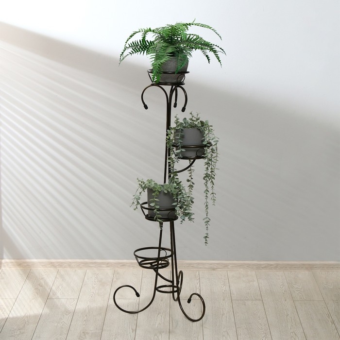 Подставка для цветов, напольная, на 4 горшка, d = 13 см, бронзовая, «Маркиз» Подставка для цветов, напольная, на 4 горшка, d = 13 см, бронзовая, «Маркиз»