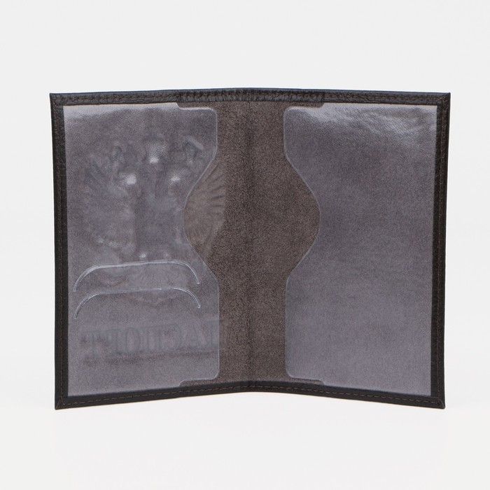 Обложка для паспорта, цвет тёмно-коричневый