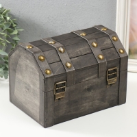Шкатулка сундучок дерево "Лев. С заклёпками" стальная 16х15,5х22 см Шкатулка сундучок дерево "Лев. С заклёпками" стальная 16х15,5х22 см