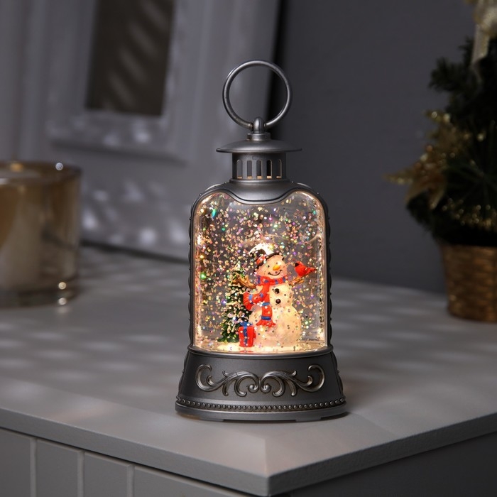 Светодиодная фигура &laquo;Снеговик&raquo; 8 &times; 13.5 &times; 4 см, пластик, батарейки АААх2 (не в комплекте), свечение тёплое белое