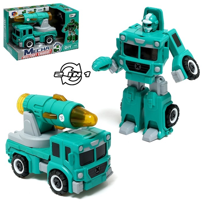 Конструктор винтовой &laquo;Военная техника&raquo;, 2 в 1 робот-машина