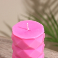 Свеча "Столб ромбики" 6х6х12 см, соевый воск, микс Свеча "Столб ромбики" 6х6х12 см, соевый воск, микс