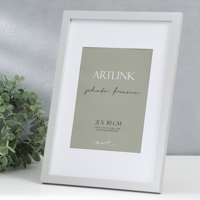 Фоторамка МДФ Фоторамка МДФ "Ellis" 21x30 см, с паспарту, серебро