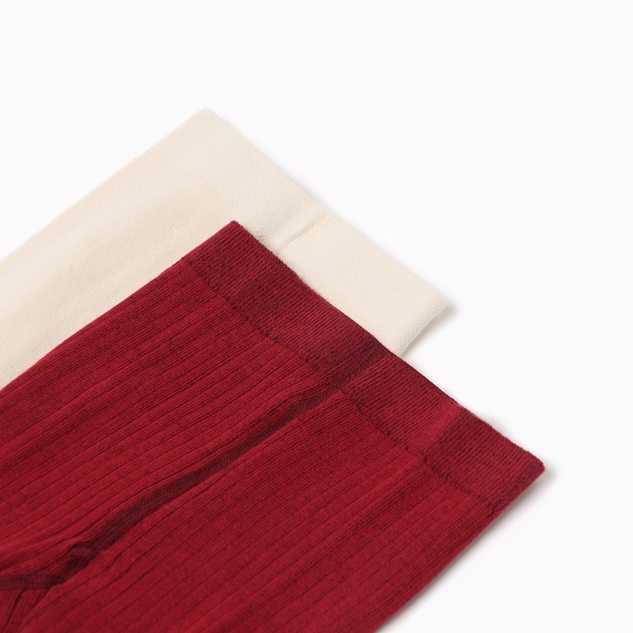 Набор колготок Крошка Я Набор колготок Крошка Я "Вишенки", рост 68-74 см, молочный/бордовый