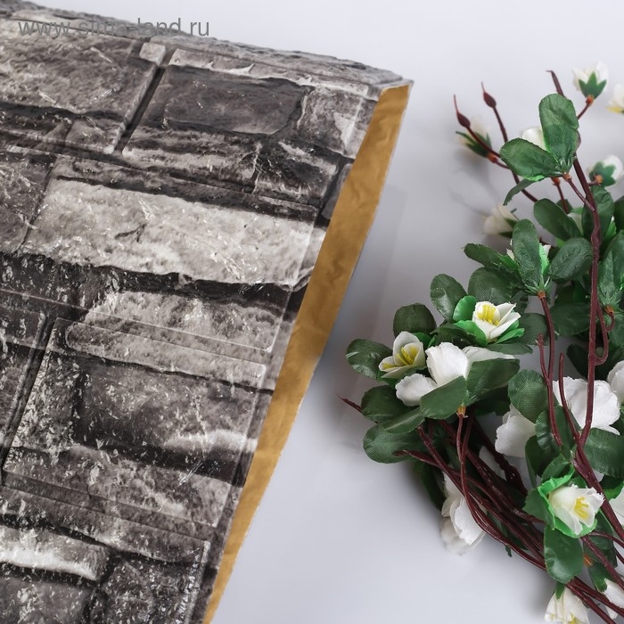 Самоклеящаяся ПВХ панель Самоклеящаяся ПВХ панель "Серый кирпич" 77*70см