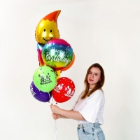Набор шаров &laquo;Happy birthday. Свеча&raquo;, латекс, фольга, набор 7 шт.