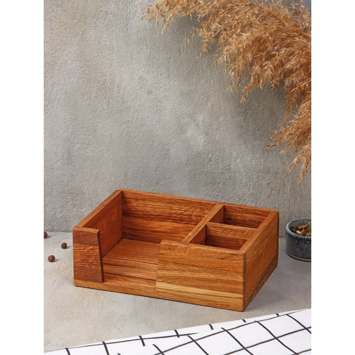 Подставка - салфетница Adelica, 21,5×15×7,5 см, дуб Подставка - салфетница Adelica, 21,5×15×7,5 см, дуб