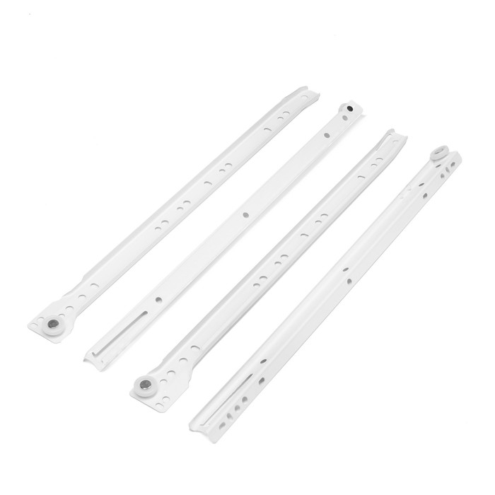 Роликовые направляющие ТУНДРА, L=400 мм, толщина 0,8 мм, белые, 2 шт. Роликовые направляющие ТУНДРА, L=400 мм, толщина 0,8 мм, белые, 2 шт.