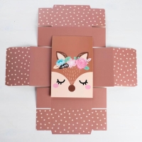 Коробка подарочная складная, упаковка, &laquo;Оленёнок&raquo;, 15 х 15 х 8 см