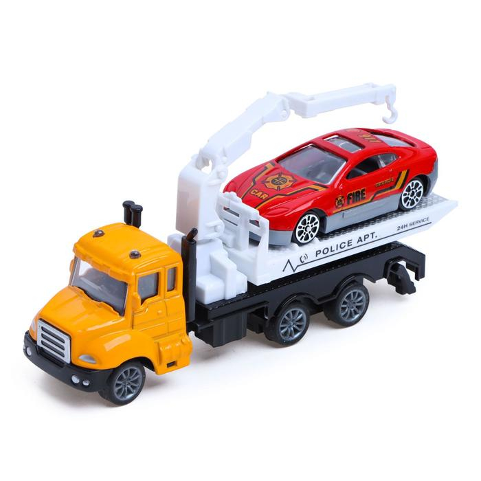 Грузовик металлический &laquo;Эвакуатор&raquo;, с машинкой, инерция, МИКС